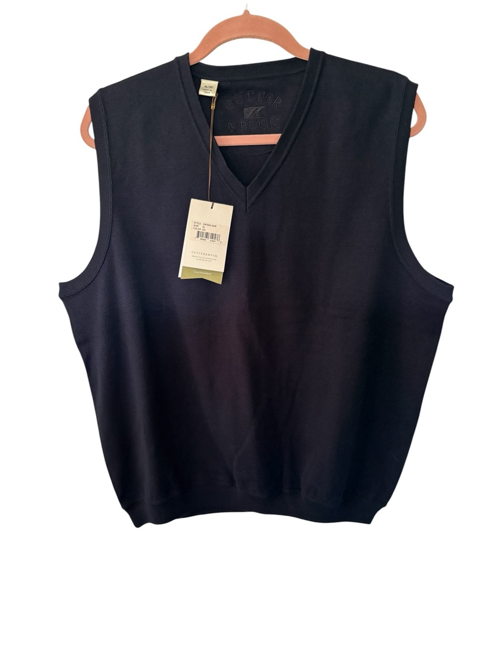 Cutter & Buck Navy Blue V-Neck Sleeveless Knit Top